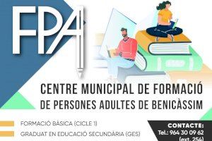Benicàssim abre el martes 1 el plazo para la preinscripción a los talleres de la FPA