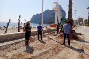 Se reinician las obras de reconstrucción del murete y el pavimento del paseo de la Fossa de Calp