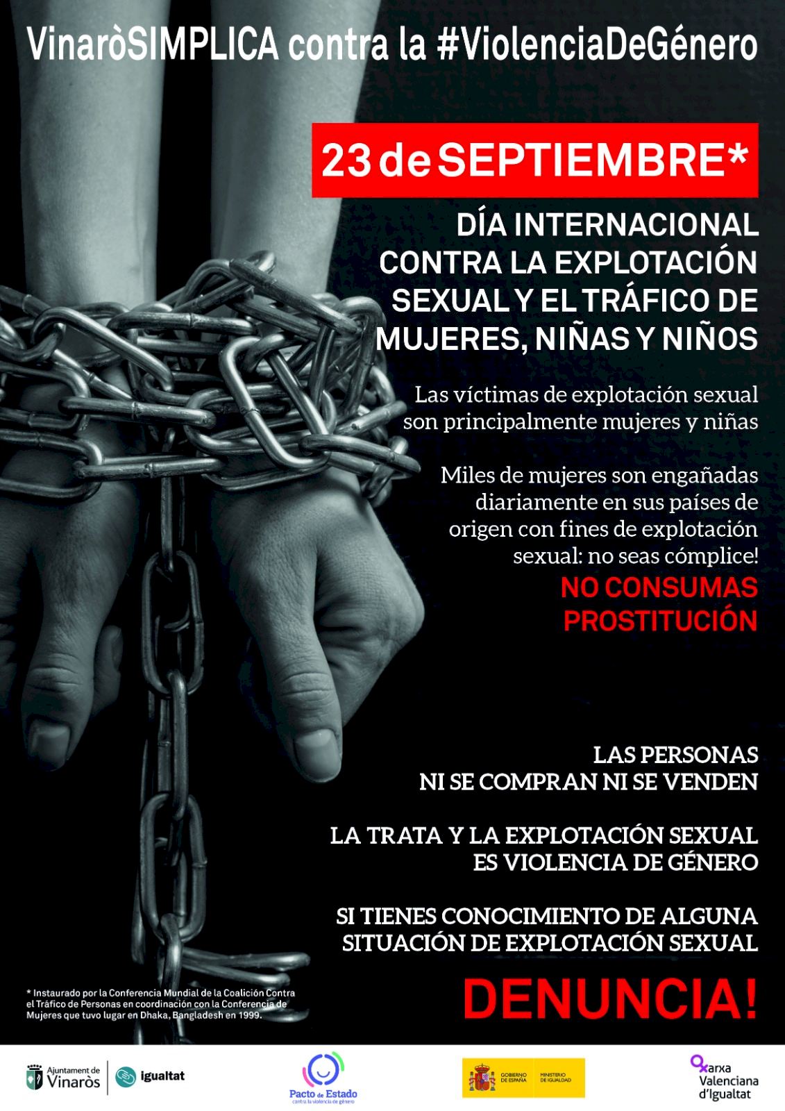 23 De Septiembre Día Internacional Contra La Trata Y La Explotación Sexual De Mujeres Niñas Y