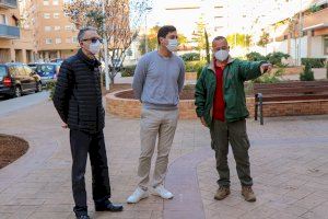 El regidor de la SAG, Roberto Rovira, visita els treballs de jardineria realitzats en la plaça Manuel Azaña del Port de Sagunt