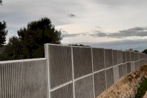 Obras Públicas finaliza la instalación de paneles acústicos en el ámbito de la residencia Vall d'Umbrí de la CV-10