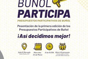 El Ayuntamiento de Buñol presenta sus nuevos Presupuestos Participativos