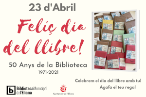 La Biblioteca de l’Eliana regalará ejemplares como motivo del Día del Libro