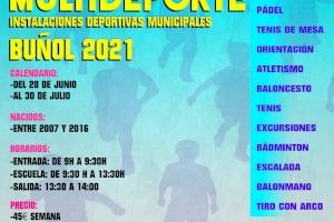 Buñol es Deporte lanza la Escuela Multideporte del 28 de junio al 30 de julio en las instalaciones deportivas municipales