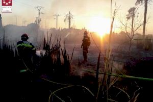 Bomberos actúan en varios incendios de vegetación en Burriana, Vila-real y Almassora