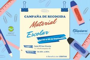 Nuevas Generaciones del Partido Popular lanzan la campaña de recogida de material escolar