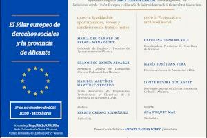 La Asociación de Periodistas de la Provincia de Alicante conmemora el IV Aniversario de la Proclamación del Pilar Europeo de Derechos Sociales, en la Sede Ciudad de Alicante