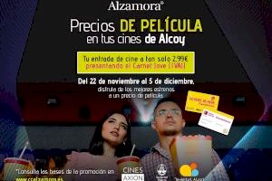 El centro comercial Alzamora y el Ayuntamiento de Alcoy lanzan una campaña para animar a la gente joven a ir al cine