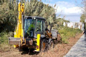 El Ayuntamiento desbroza la acequia del Alegret para mejorar el agua que llega a la huerta de Benimaclet