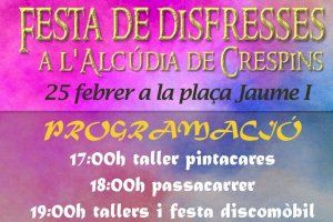 L’Alcúdia de Crespins celebrarà Carnestoltes amb un ball de disfresses a la plaça Jaume I