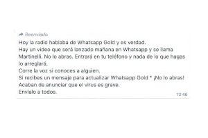 Atenció a la faula que circula sobre WhatsApp Gold i Martinelli