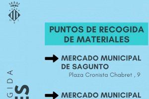 Els punts de recollida de donacions per a Ucraïna s'establixen en els mercats interiors de Sagunt i el Port de Sagunt i els centres educatius