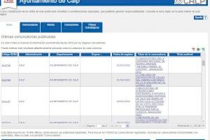 El Ayuntamiento de Calp crea un microportal para la búsqueda de las convocatorias de subvenciones municipales