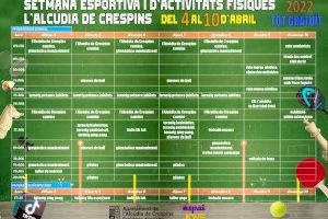 La Regidoria d’Esports organitza del 4 a l’11 d’abril la I Setmana esportiva de l’Alcúdia de Crespins