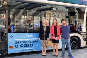 El nuevo logotipo del Centenario del Mercado Central comienza a circular en los autobuses de Alicante