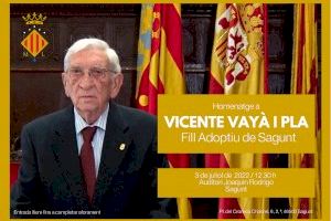 Sagunt homenatjarà el seu fill adoptiu, Vicent Vayá, el diumenge 3 de juliol