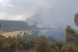 El vent i l'orografia compliquen l'extinció de l'incendi de Venta del Moro