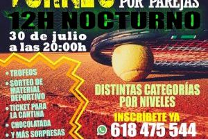 El 30 de julio, torneo de tenis intensivo por parejas: 12 horas seguidas de partidos