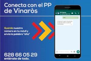 El canal de información por WhatsApp del PP de Vinaròs supera los 500 vinarocenses inscritos