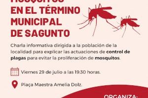 Sanidad reúne esta tarde al vecindario de Almardá en una charla-taller sobre consejos para el control de mosquitos