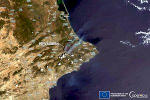 El satélite Sentinel-3 capta imágenes del incendio de la Vall d'Ebo desde el espacio