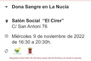 Vigésima donación de sangre el próximo miércoles en El Cirer