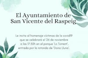 San Vicente del Raspeig homenajea a las víctimas de la Covid-19 y a los trabajadores esenciales con la inauguración de un monolito