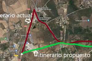 CONTIGO Elche sugiere un nuevo acceso a Arenales que evite el Fondet de la Senieta