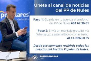 El PP obri un canal de WhatsApp per a informar i escoltar “amb l'objectiu de millorar Nules”