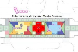 El Ayuntamiento de Sueca renueva el área de juegos infantiles de la avenida del Mestre Serrano