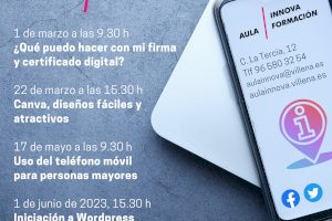 Aula Innova presenta su oferta gratuita de cursos formativos en nuevas tecnologías y contra la brecha digital