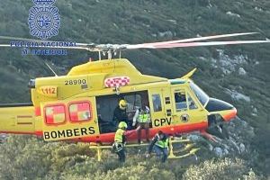 Complicado rescate a un montañero herido en la cima del Mondúver