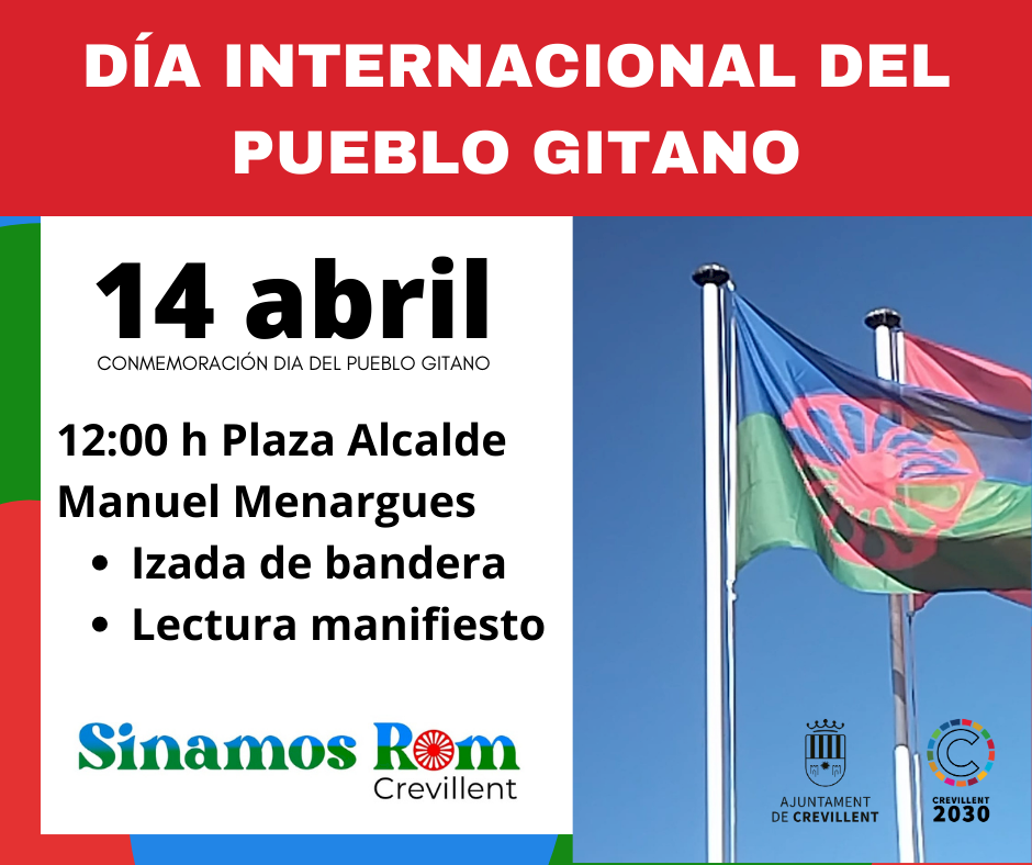 Lectura de manifiesto e izado de bandera para conmemorar el Día del Pueblo  Gitano