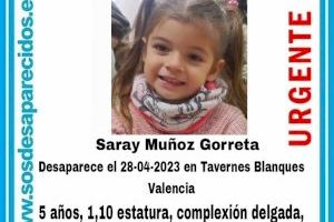 Busquen a Saray, una xicoteta de 5 anys desapareguda a Tavernes Blanques