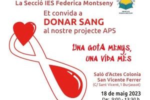 El IES Federica Montseny de Burjassot anima a la ciudadanía a ser solidaria con el Centro de Transfusión de Sangre de la Comunitat