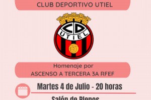 Recepción oficial al Club Deportivo Utiel por su ascenso a Tercera