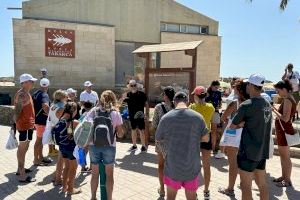 Voluntarios del Club Náutico Santa Pola limpian de colillas la isla de Tabarca