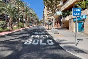 Alicante habilita este lunes el carril bus en Federico Soto para agilizar el tráfico en la avenida de la Estación