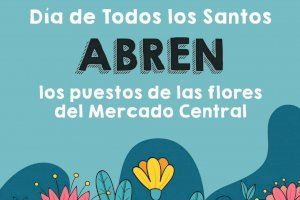 Los puestos de venta de flores del Mercado Central de Alicante abren mañana Día de Todos los Santos de 7 a 15 horas