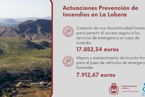 El Ayuntamiento de Elda realiza labores de prevención de incendios en la pista forestal La Lobera con una subvención de la Diputación