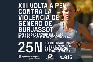 Inscripciones abiertas para la XIII Volta a Peu contra la Violencia de Género en Burjassot que se celebra el 26 de noviembre