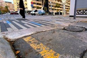 El PSOE de Benidorm exige reparar los numerosos desperfectos de la reformada avenida Mediterráneo