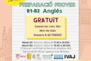 Xàtiva organiza dos cursos gratuitos de refuerzo exprés para las pruebas de B1 y B2 de inglés