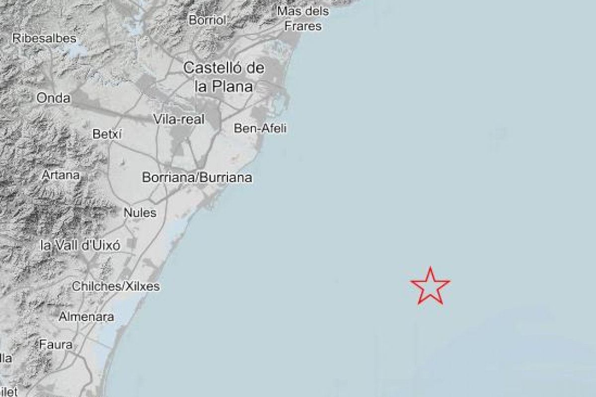 Se registra un terremoto frente a la costa de Burriana y Almassora