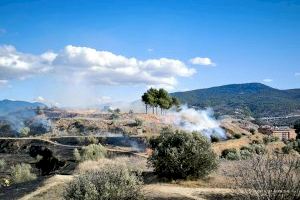 Controlan el incendio de Alcoi avivado por el viento