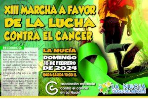 La XIII Marcha contra el cáncer de La Nucía será este domingo por la mañana