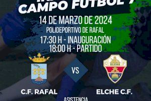 Las categorías inferiores del Elche y el Rafal estrenan el renovado campo de fútbol 7 rafaleño