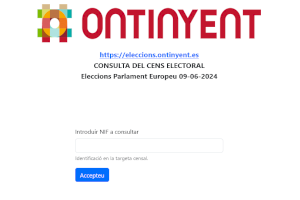 Ontinyent habilita una web de consulta online del cens electoral per a les eleccions al Parlament Europeu