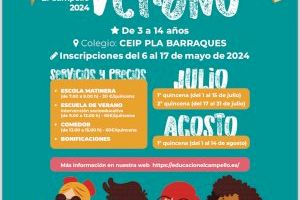 La Escuela de Verano, que incluye servicio matinal y de comedor, abrirá el plazo de preinscripción el 6 de mayo