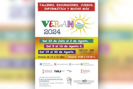 Benidorm organiza el programa ‘Verano 2024’ con actividades para jóvenes de 10 a 16 años
